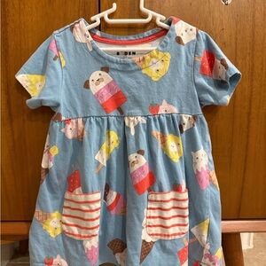 Blue Ice Cream and Animal Print Dress
